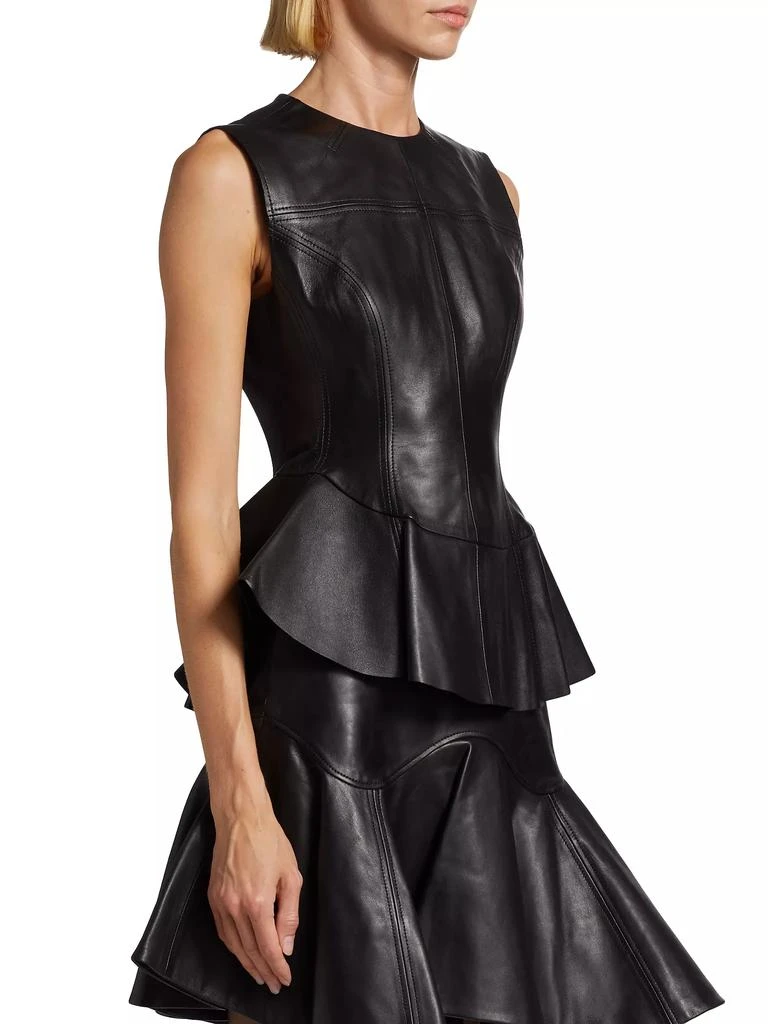 Jason Wu Leather Shell Peplum Top 4