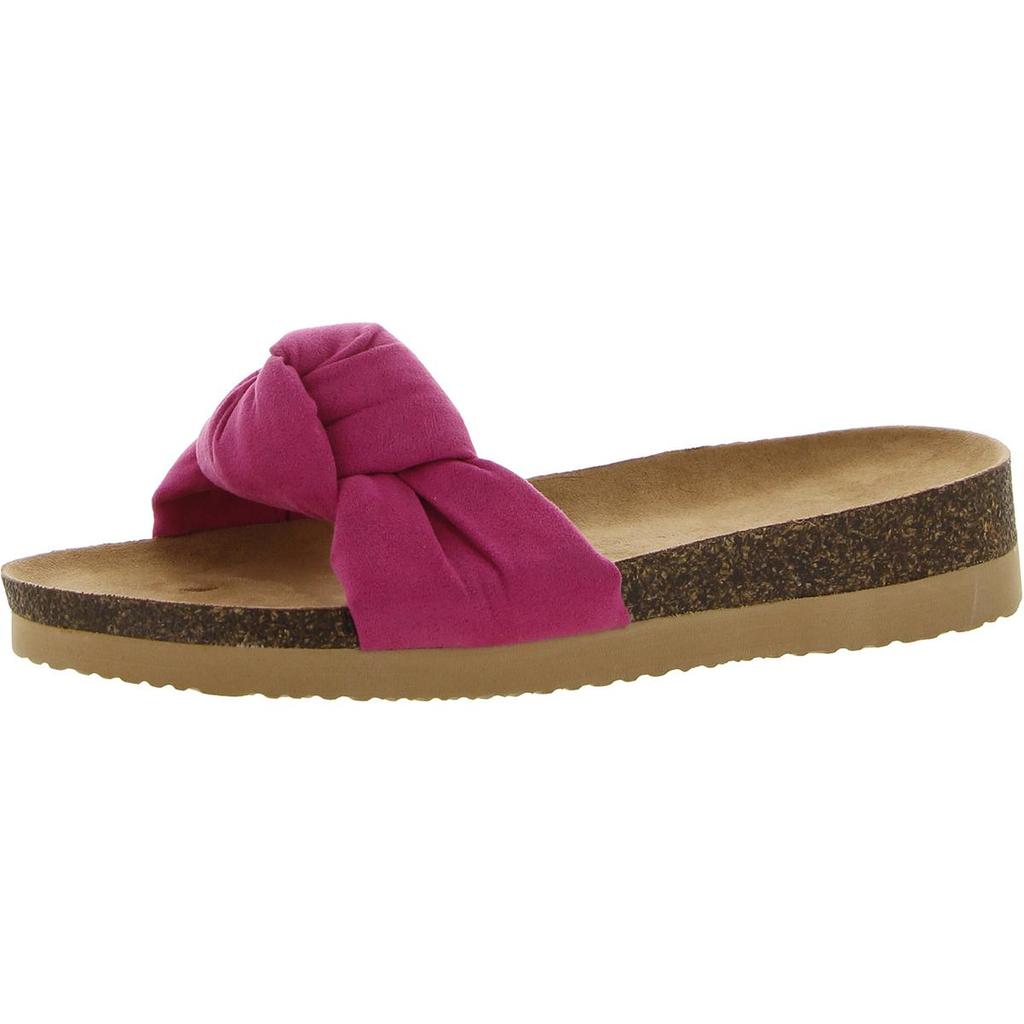 BC Footwear Reunion Womens Faux Suede Slip On Wedge Sandals