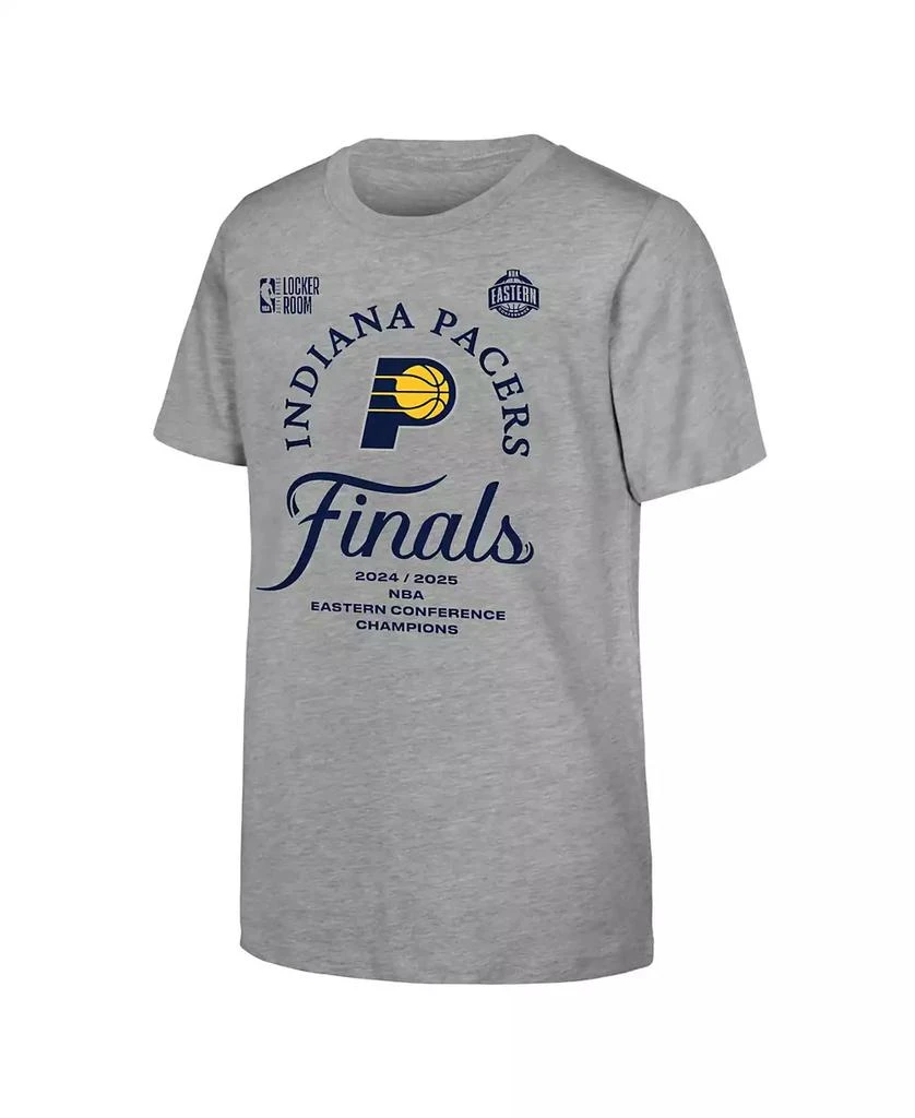 Fanatics Big Boys and Girls Gray Indiana Pacers 2025 NBA Eastern Conference Champions Locker Room T-Shirt 2