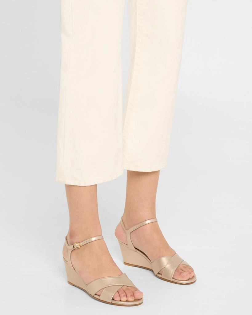 Stuart Weitzman Dayna Metallic Crisscross Wedge Sandals 2