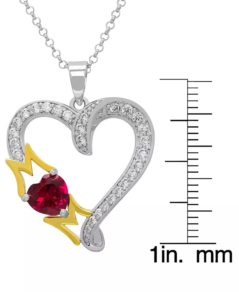 Macy
s 2-Pc. Lab Grown Ruby and Lab Grown White Sapphire (2.71 ct. t.w.) Mom Heart Pendant Necklace and Stud Earrings Set in Sterling Silver 2