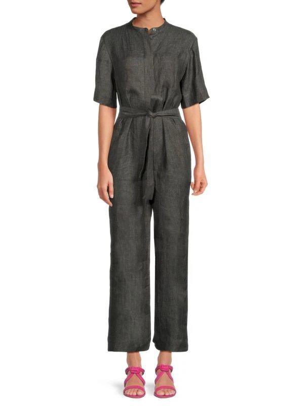Theory Belted Hemp Jumpsuit 1
