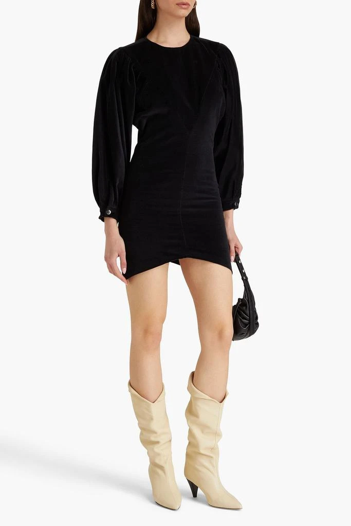 white christmas dresses COTTON VELVET ASYMMETRICAL DRESS CLARA