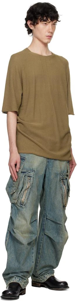 DEVOA Khaki Short Sleeve Knit T-shirt 4