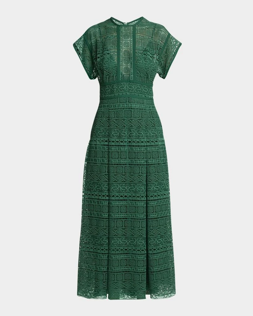 Elie Saab Macrame Lace Short-Sleeve Midi Dress - Dresses & Skirts - Free Shipping - BeyondStyle Elie Saab Macrame Lace Short-Sleeve Midi Dress - Dresses & Skirts - Free Shipping - BeyondStyle