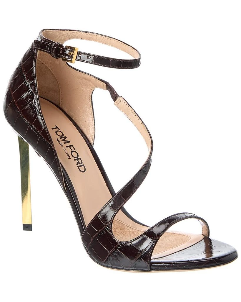 Tom Ford Croc-Embossed Leather Sandal 1