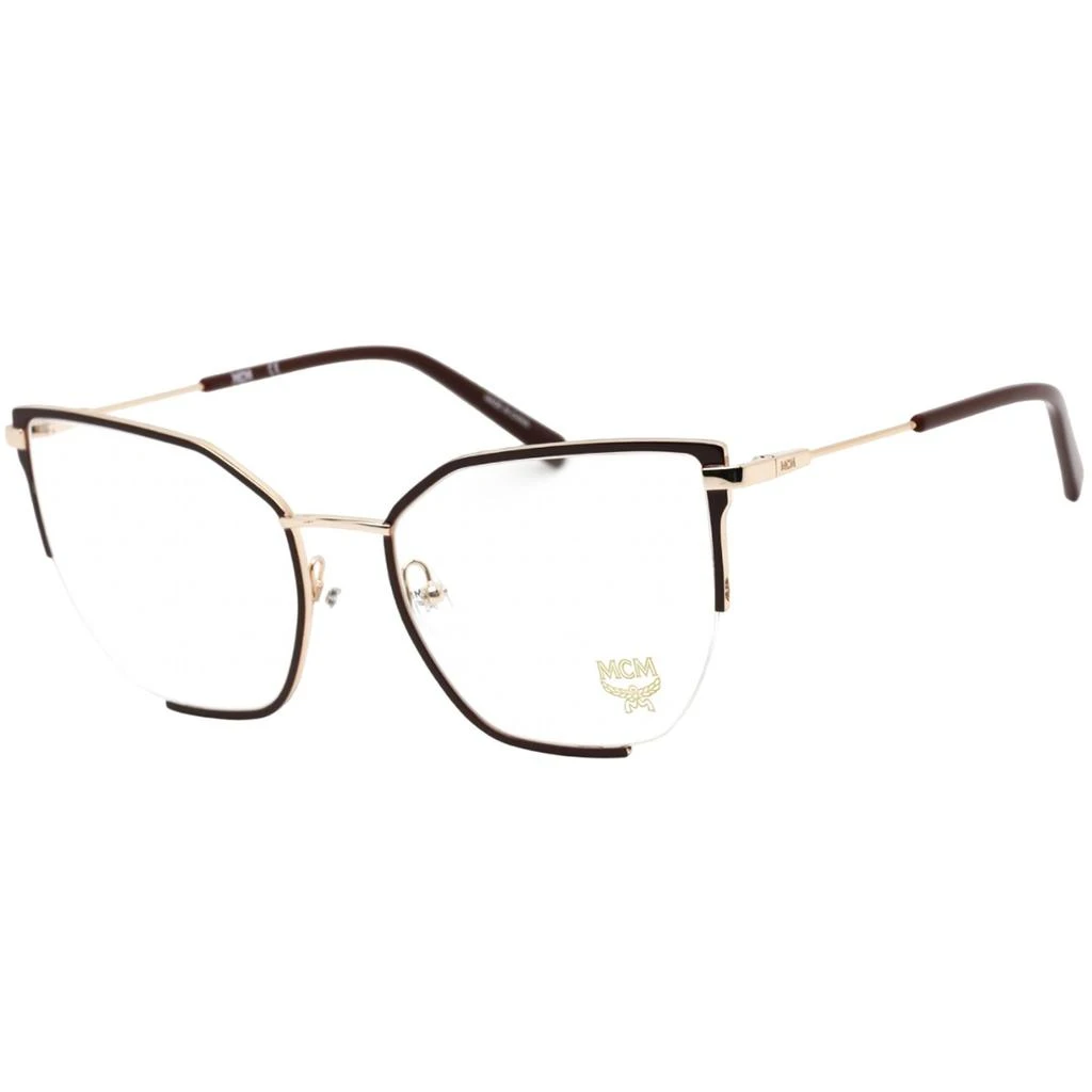 MCM MCM Women's Eyeglasses - Clear Demo Lens Burgundy/Gold Cat Eye Frame | MCM2156 620 1