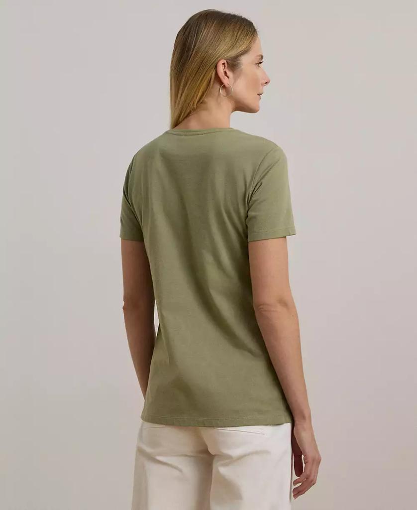 Ralph Lauren Women's Beaded-Logo Cotton Jersey Tee