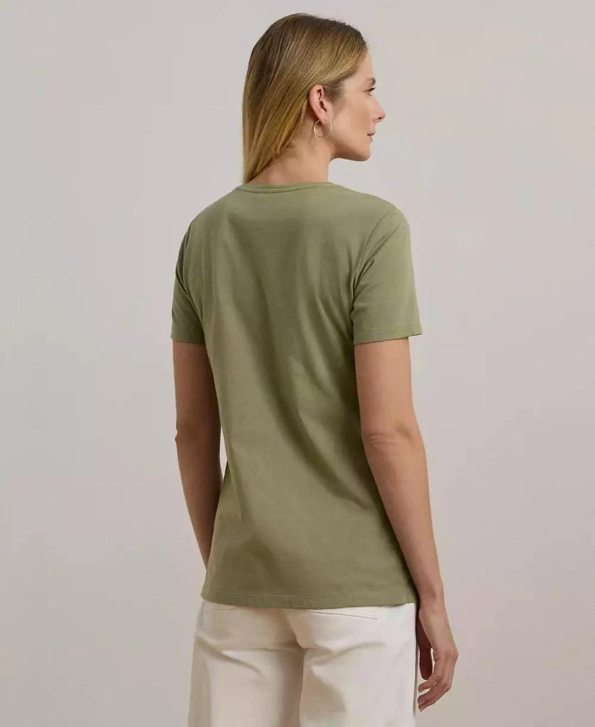 Ralph Lauren Women's Beaded-Logo Cotton Jersey Tee 2