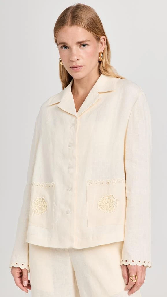 Sleeper Sofia Linen Embroidered Shirt 1