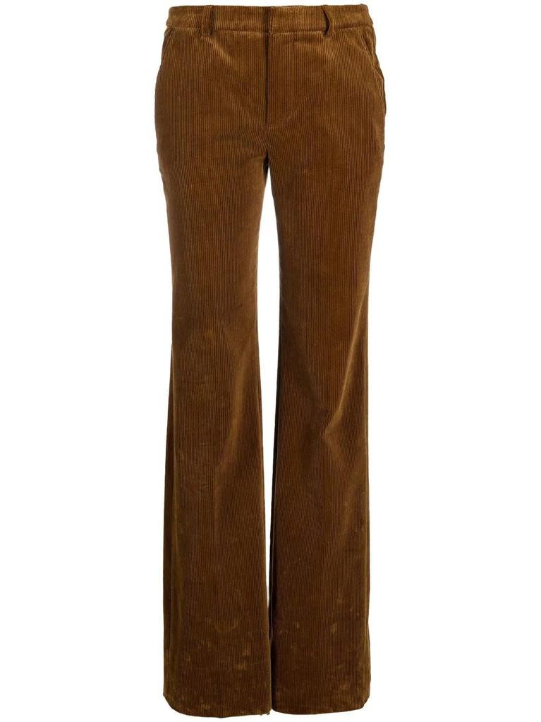 NA Brown straight-leg corduroy trousers