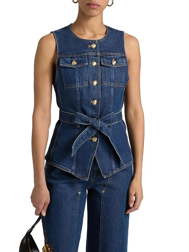 Cinq à Sept Reenee Denim Belted Vest 3