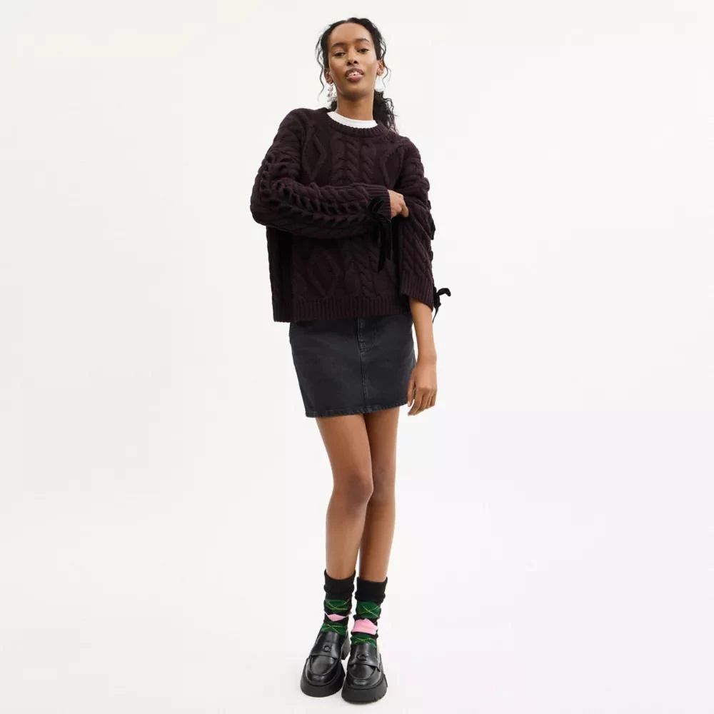 Coach Cable Knit Bow Sweater 2