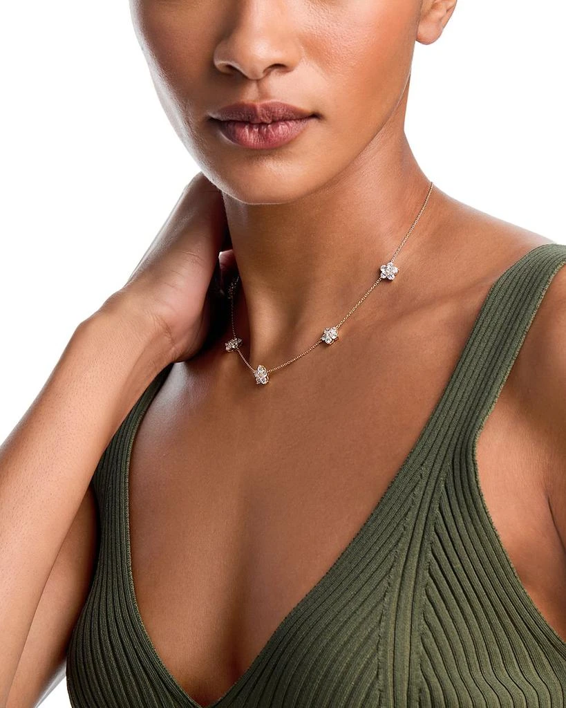 Moon & Meadow Lumeniri 14K Yellow Gold Floral Lab Grown Diamond Station Necklace, 16" 2