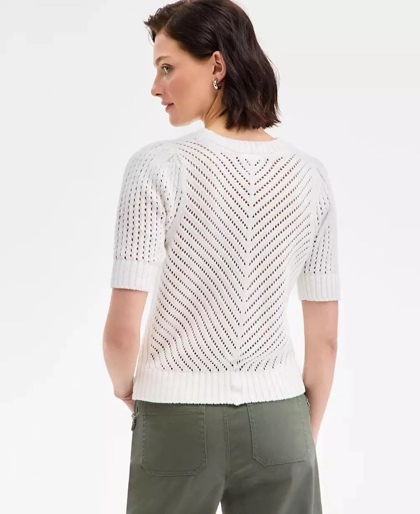 On 34th Women's Diagonal-Knit Puff-Sleeve Sweater, Exclusively at Macy's 4