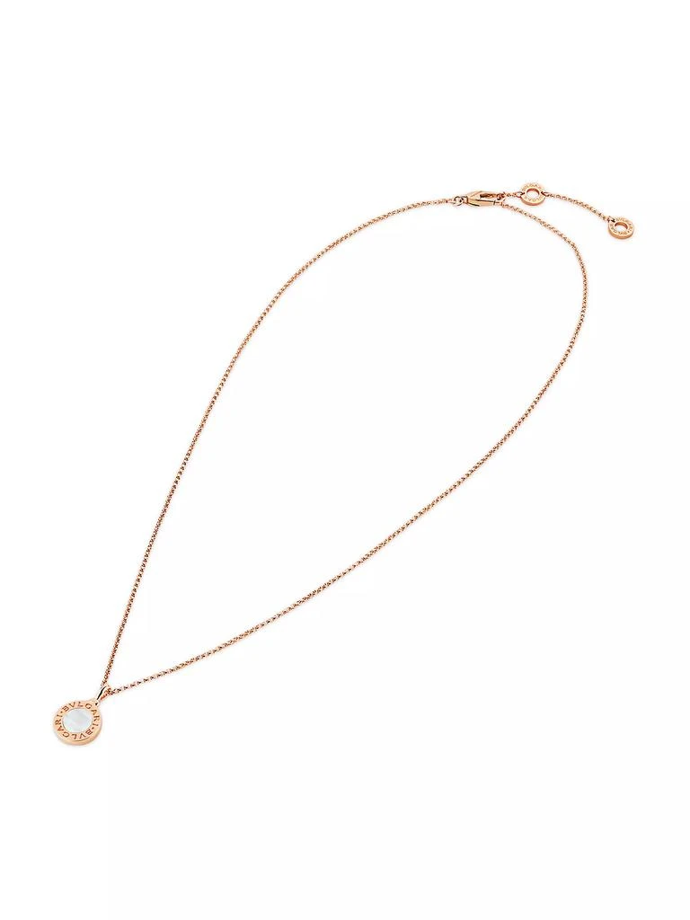 BVLGARI Classic 18K Rose Gold & Mother-of-Pearl Pendant Necklace 3