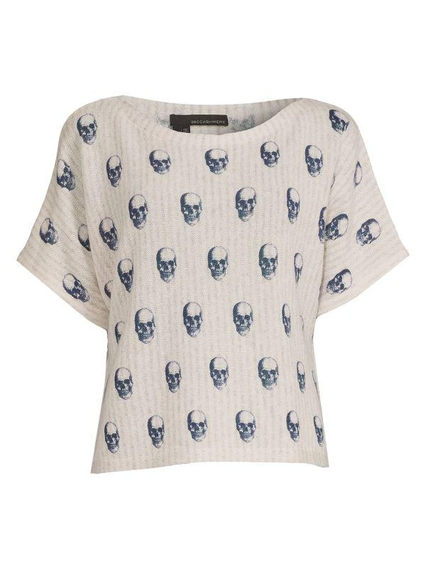 360 Cashmere Marcella Skull Print Cashmere Top 3