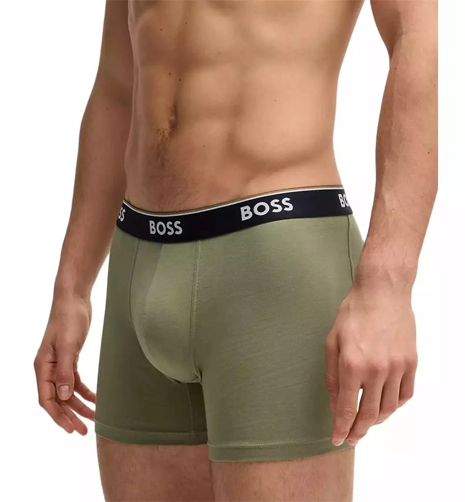 Hugo Boss Men's Power 3-Pk. Tipped Logo Waistband Boxer Briefs 3