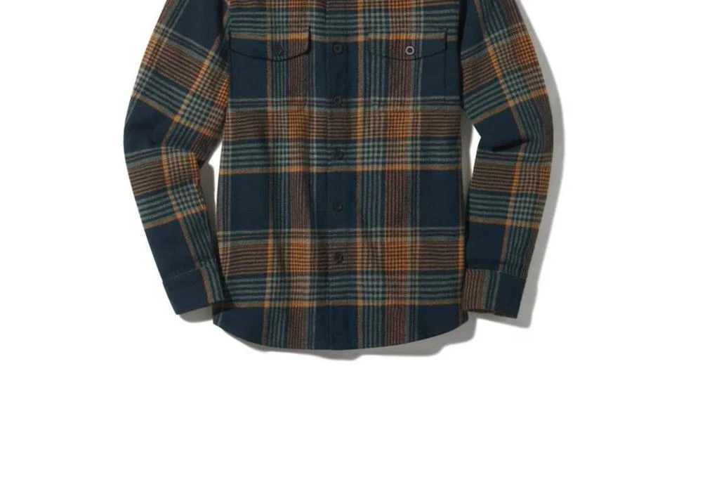 Grayers Portland Heavy Flannel Shirt In Navy Teal Orange 1