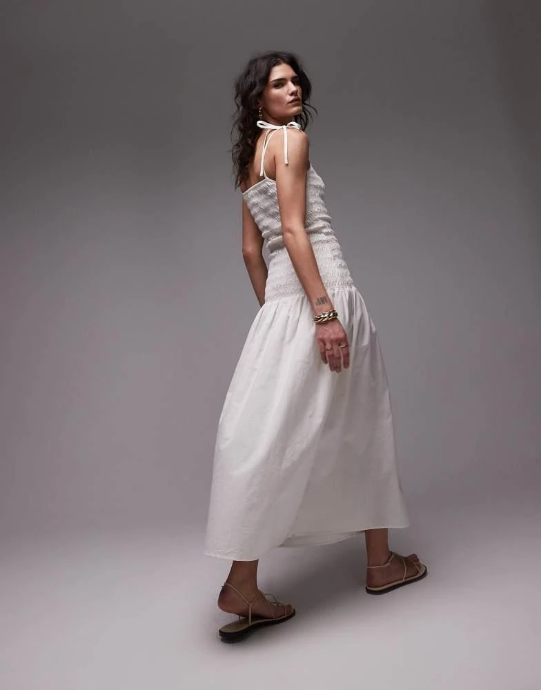 janis maxi dress in ivory & pale yellow Janis Cotton Frill Maxi Dress - Lemon