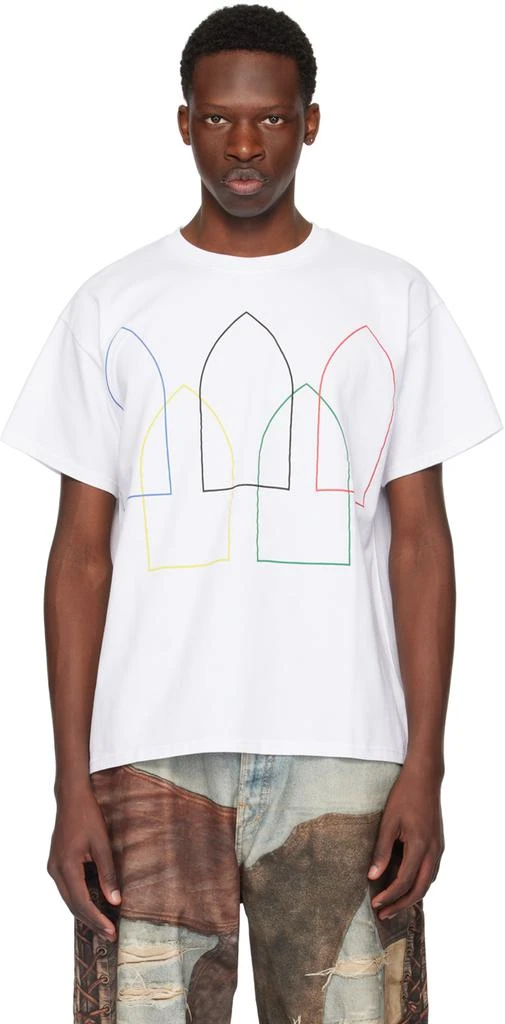 Who Decides War White Interwoven Windows T-Shirt 1