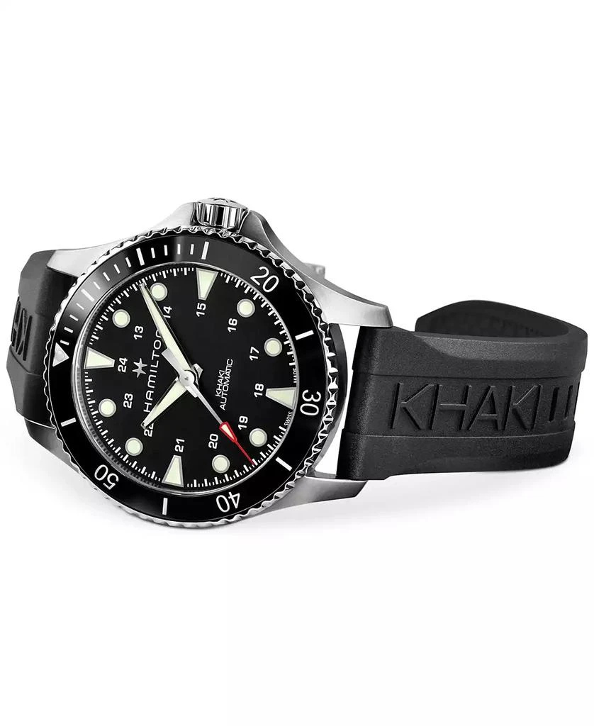 Hamilton Men's Swiss Automatic Khaki Navy Scuba Black Rubber Strap Watch 43mm 2