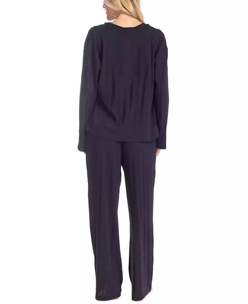 MUK LUKS Women's 3-Pc. Rib-Knit Lounge Pajama Set