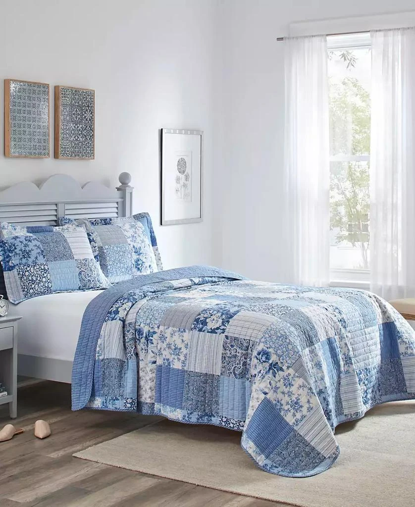 Laura Ashley Paisley Patchwork Reversible 2-Pc. Quilt Set 1