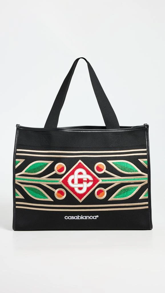 Casablanca Embroidered Knit Shopper Tote 1