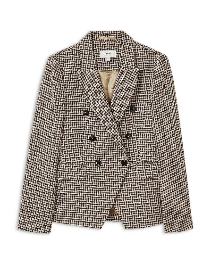 REISS Evie Double Breasted Textured Check Blazer 7