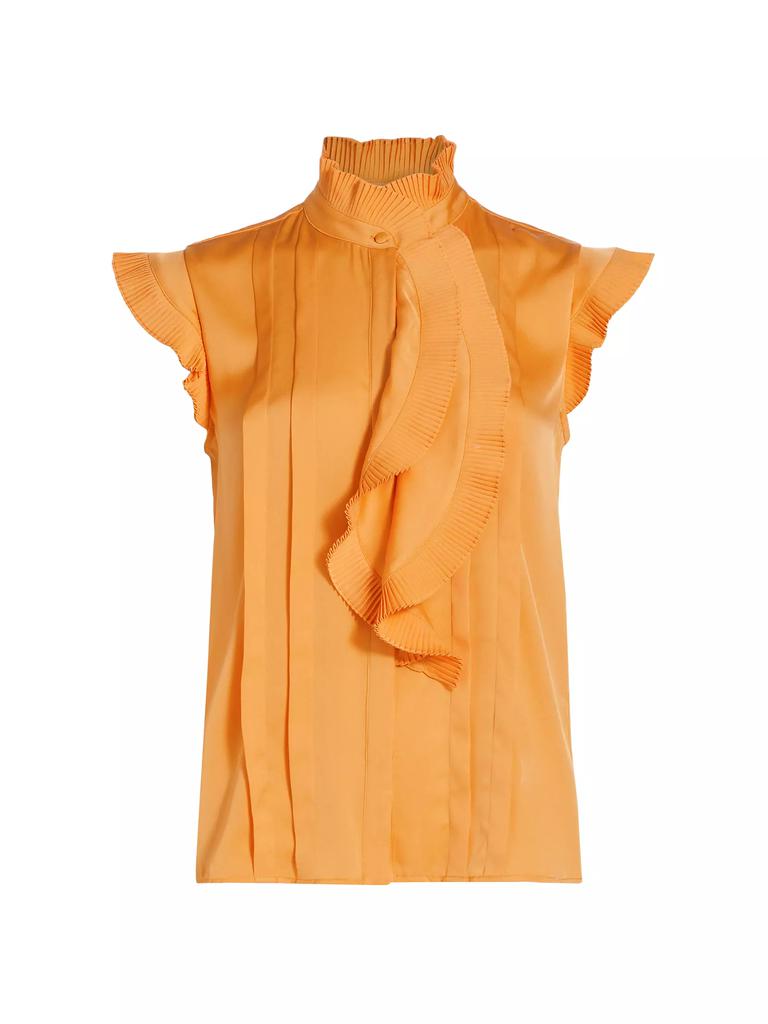 Elie Tahari Chloe Silk Pleated Blouse