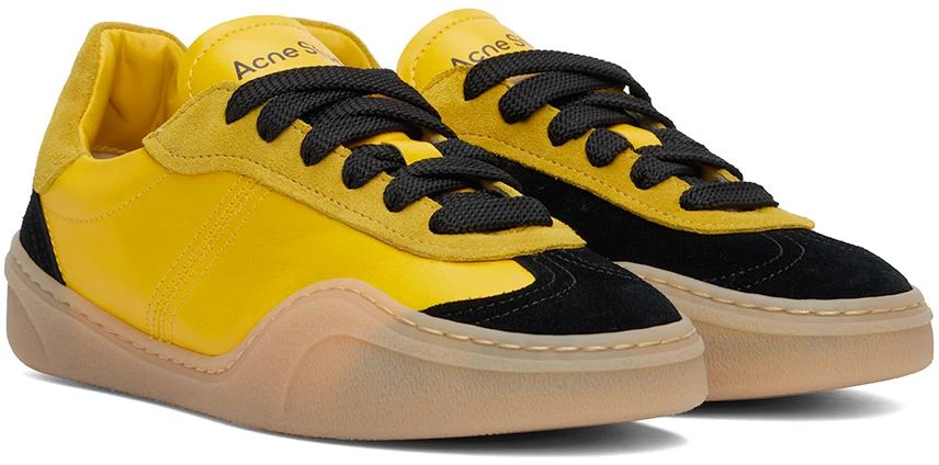 Acne Studios Yellow & Black Lace-Up Sneakers 4