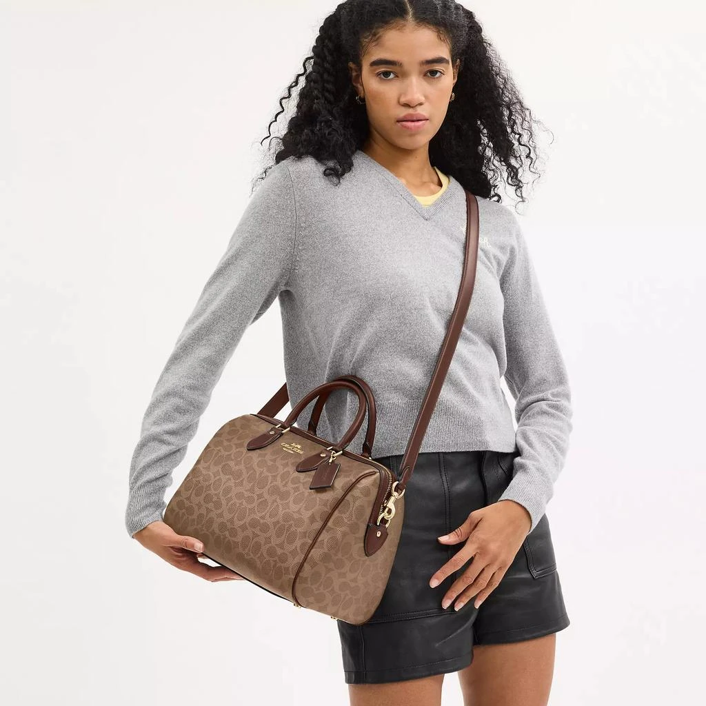 Coach Rowan Large Satchel Bag In Signature Canvas 5