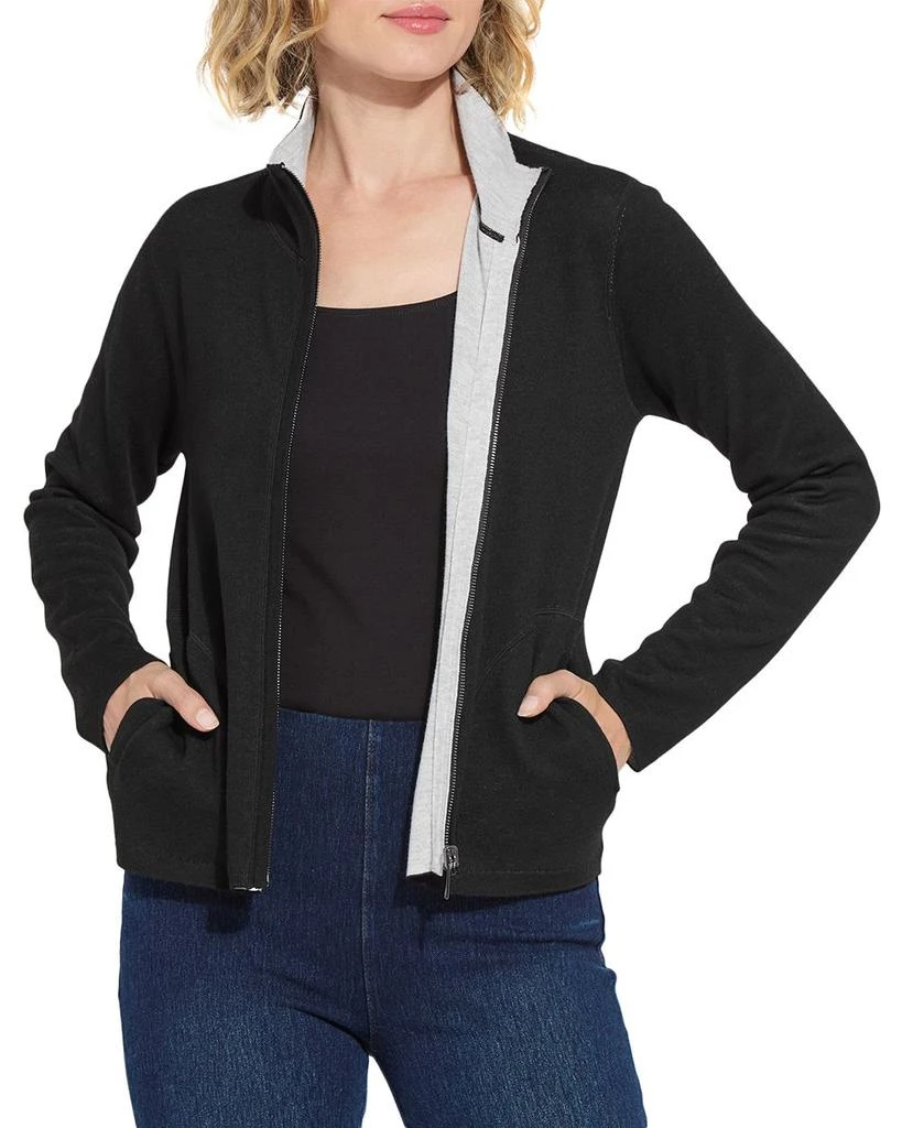 Lyssé Reversible Cashmere Zip Up Cardigan 1