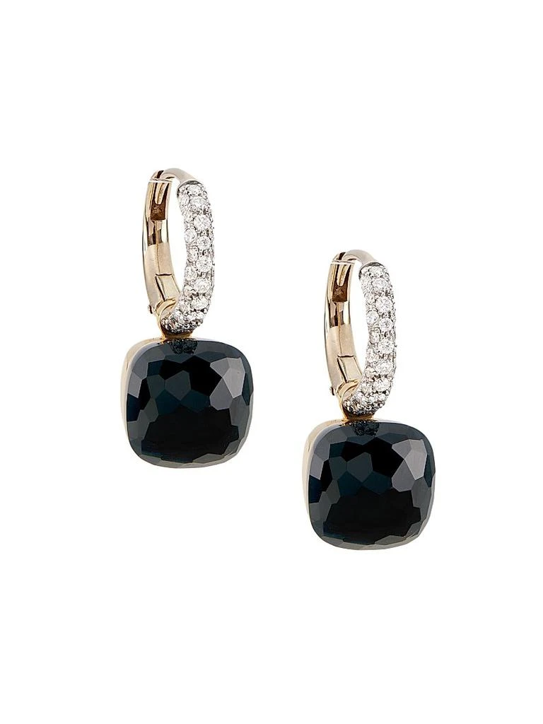 Pomellato Nudo Two-Tone 18K Gold, London Blue Topaz 
Diamond Earrings