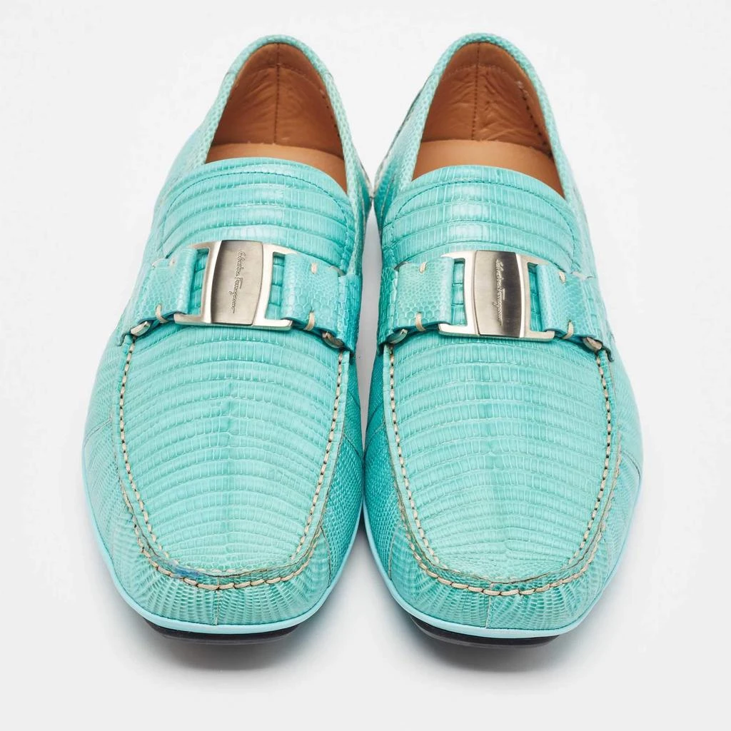 Salvatore Ferragamo Salvatore Ferragamo Blue Lizard Leather Sardegna Loafers Size 44 3