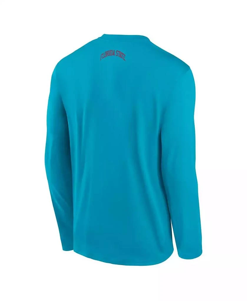NIKE Men's Turquoise Florida State Seminoles On-Court Basketball Shootaround Performance Long Sleeve T-Shirt 2