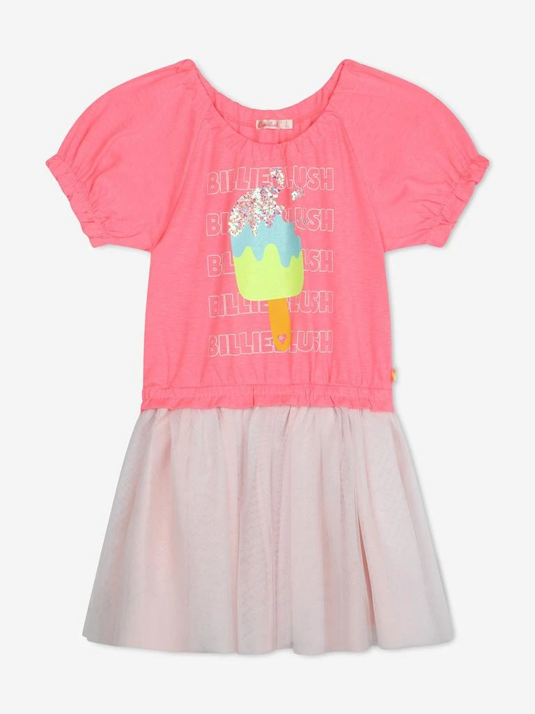 Billieblush Billieblush Girls Jersey And Tulle Dress in Pink 1