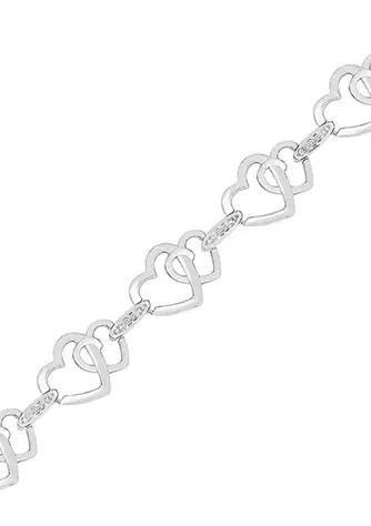 Belk & Co. Co. Diamond Accent Sterling Silver Heart Bracelet 1