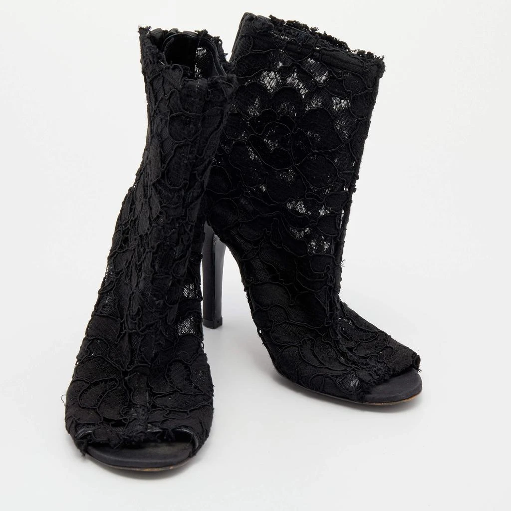Dolce & Gabbana Dolce & Gabbana Black Lace Peep Toe Booties Size 36 4