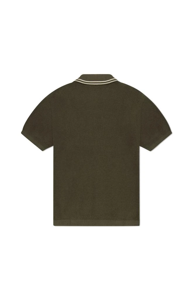 WeSC America Inc Olive Polo Collar Cardigan Shirt 2