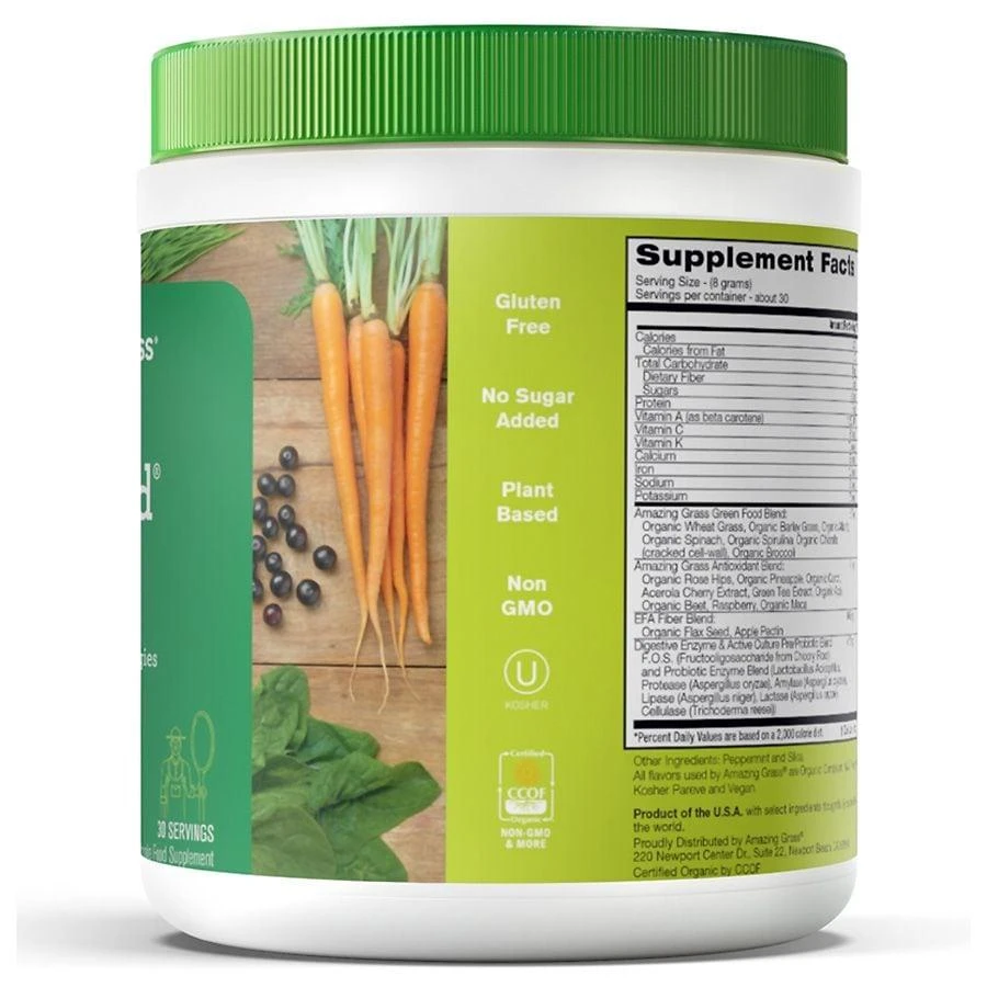 Amazing Grass Green SuperFood All Natural Drink Powder Original 4