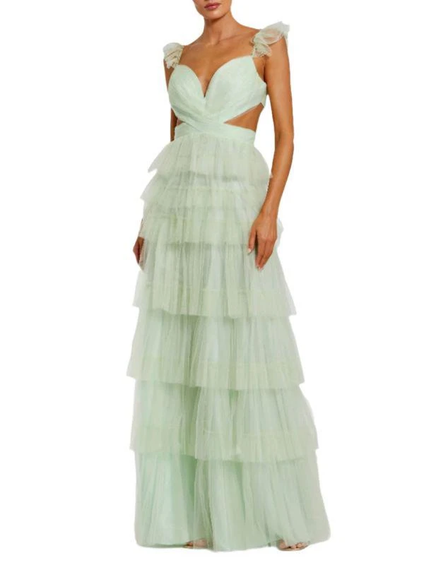 Mac Duggal Ruffle Tiered Cutout Gown 1