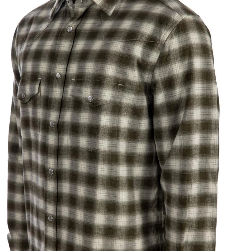 Tom Ford Mens Grand Check Western Shirt in Green 2