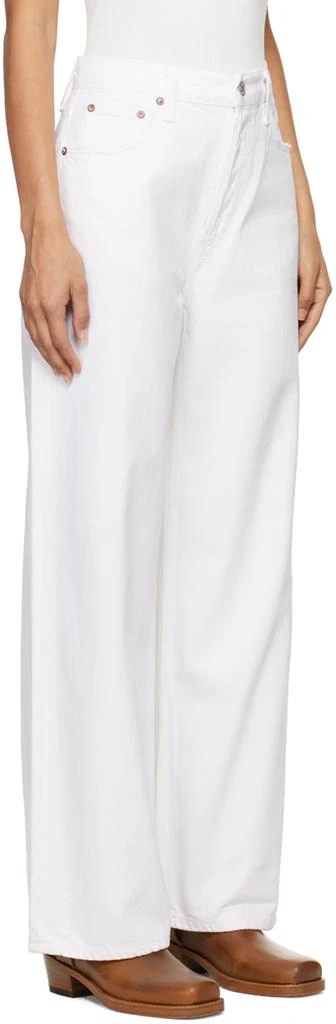 AGOLDE White Low Slung Baggy 30.5" Jeans 2