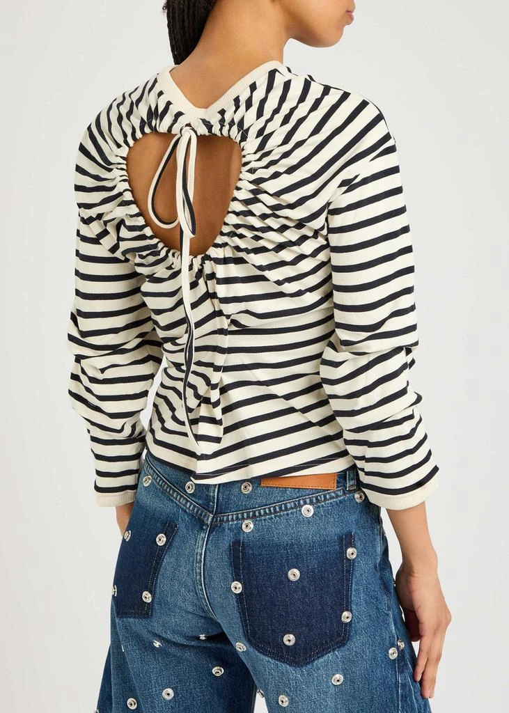 A.W.A.K.E MODE Striped knotted-detail cotton top 3