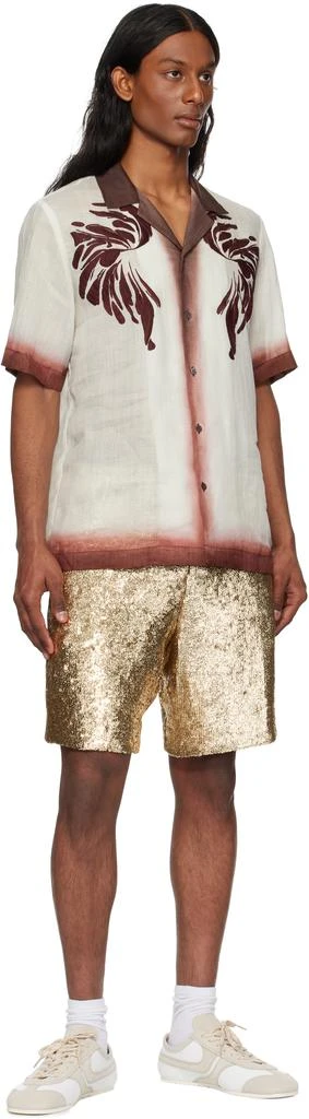 Dries Van Noten Gold Sequinned Shorts 4