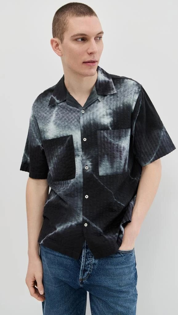 Universal Works Tie Dye Seersucker Camp Shirt 6