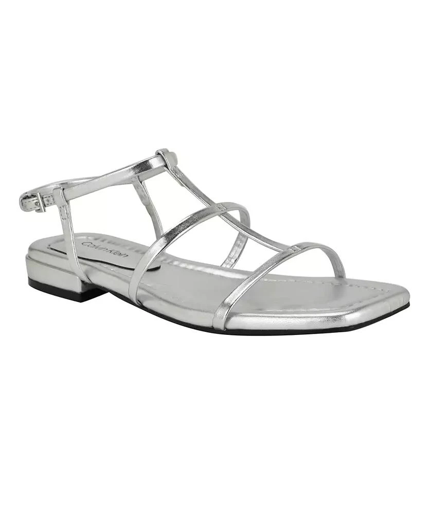 Calvin Klein Women's Sallia Strappy Caged Flat Sandals 1