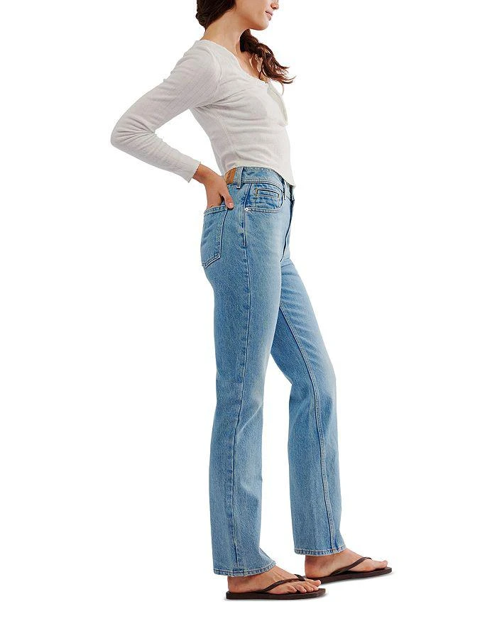 Free People We The Free Xena High Rise Slim Straight Jeans in Union Blue 3